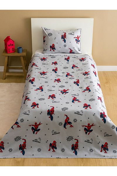 LC Waikiki Gray Spdier-Man Printed Children's Pique Set