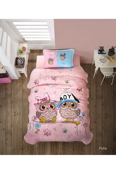 Clasy Quilted duvet set + 1 pillowcase 100% cotton, Puhu