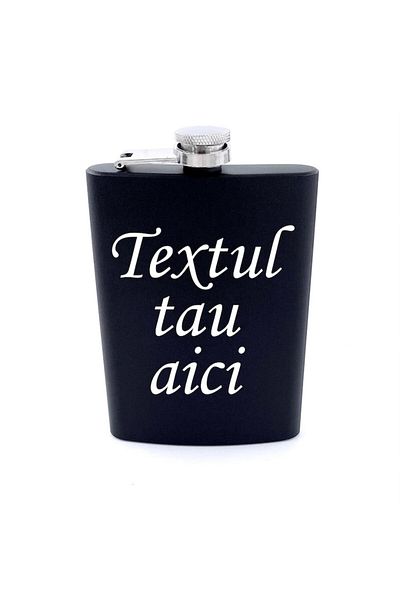 dalimag Stainless Steel Flask 8oz 240ml for Fine Drinks, Black, Dalimag, Customized with Your Text