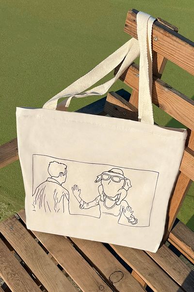 GİFTORA Friends Patterned Tote Bag - Artistic Canvas Shoulder Bag - Women's Shopping Bag