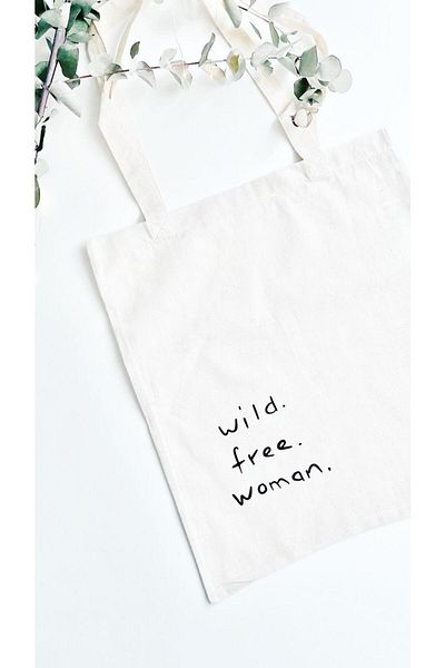 GİFTORA WildFreeWomanPrinted Cloth Bag 38x42cm