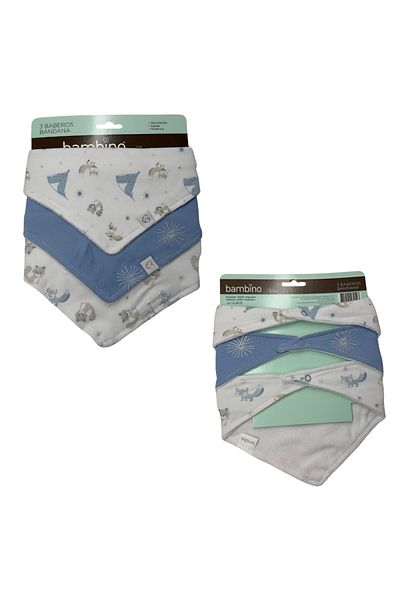 STEM 3pcs Baby Triangle Bibs (Boy) - Style May Vary