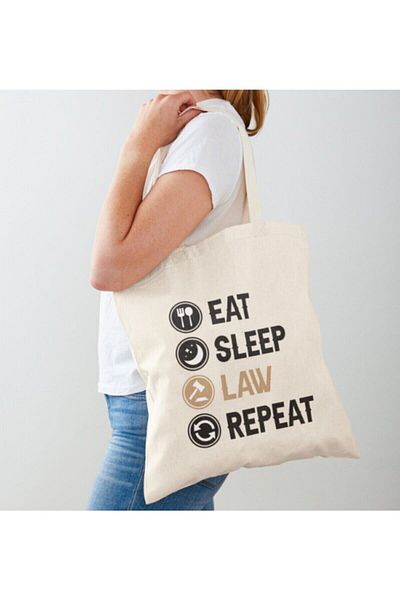 GİFTORA Eat Sleep Law Repeat Law Raw Cloth