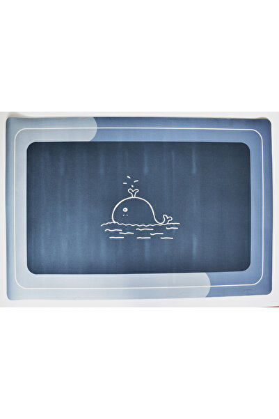 OEM Anti-slip bathroom/kitchen mat, absorbent, 60x90 cm, Grey/Blue