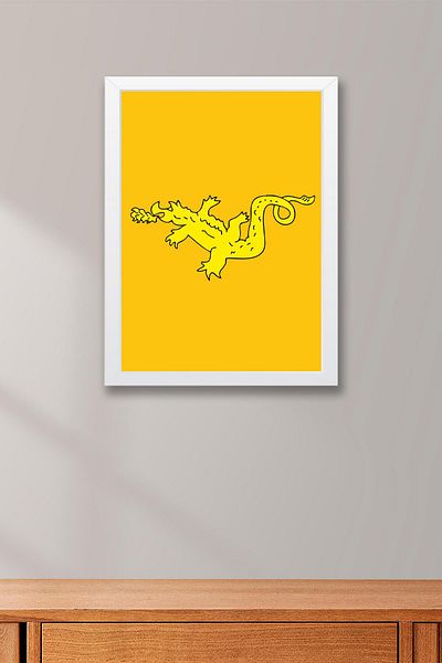 Saturn Great Hun Empire Flag Framed Painting
