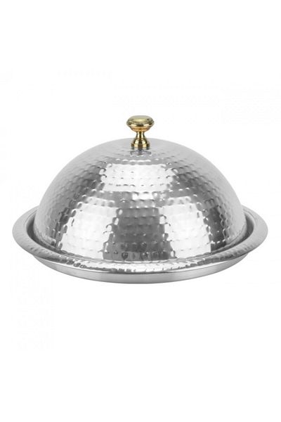 Culinaro Wicked 40cm textured stainless steel platter with lid