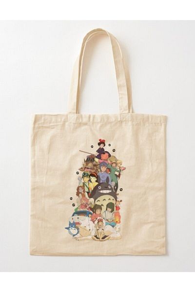 GİFTORA Anime Characters Totoro Raw Cloth Bag
