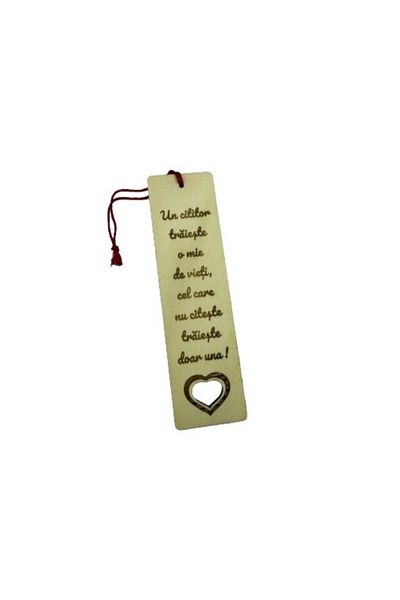 OEM Semn de carte din lemn, personalizat prin gravura 18x5 cm