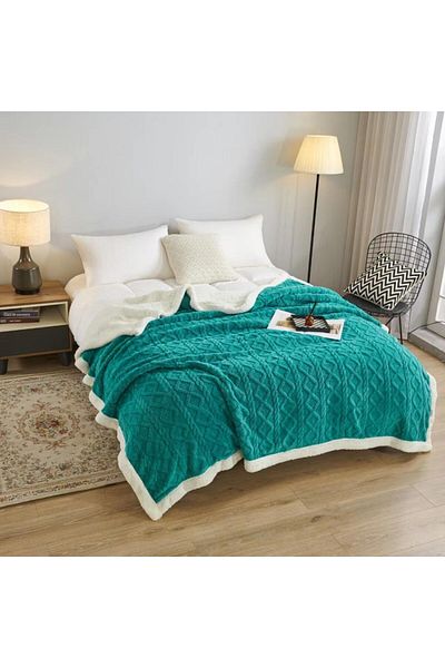 Pucioasa Fur blanket Turquoise 200 x 230 cm