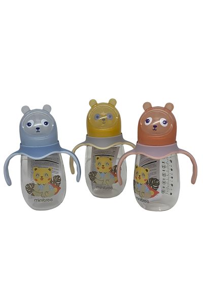 STEM 300ml Glass Baby Feeding Bottle with Handle | Bear Design | BPA-Free | Leak-Proof