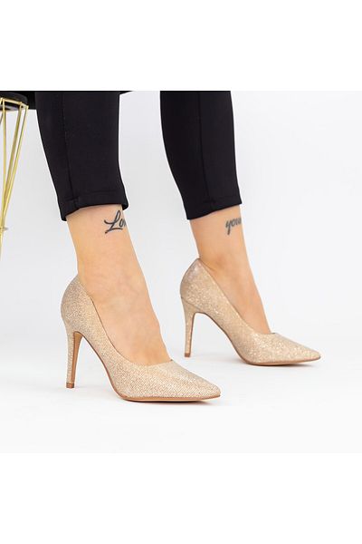 mei Thin Heel Shoes XKK250B Gold |