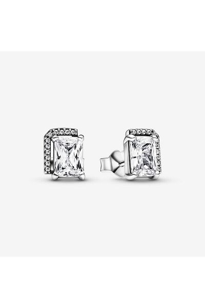 Pandora Cercei tip Halo stralucitor dreptunghiular Zirconiu - Argint 925