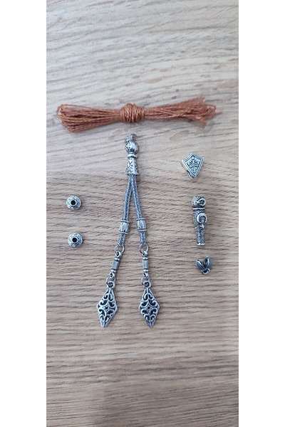 QELA COLLECTION Tesbih Yapım & Tamir Seti – 5 Adet Tesbih Püskülü ve Malzemes...