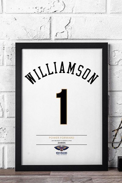 Saturn Zion Williamson Jersey Framed Painting - Nba New Orleans Pelicans Jersey