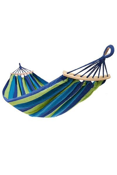 Ikonka Hammock for One Person, Mounting Kit, Reinforcement Bar, Multicolor, 200 x 100 cm