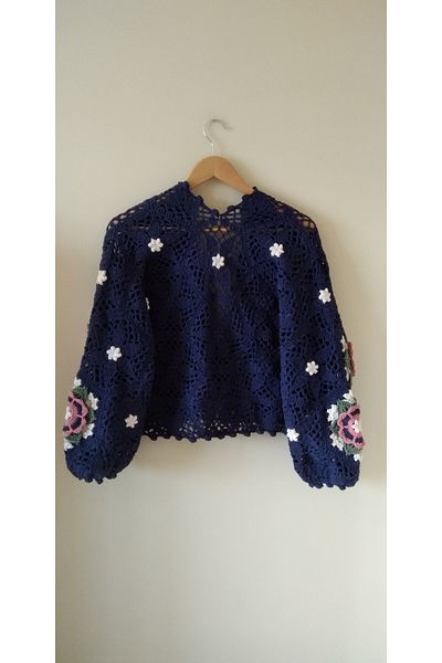 Guashe Hand Knitted Motif Cardigan