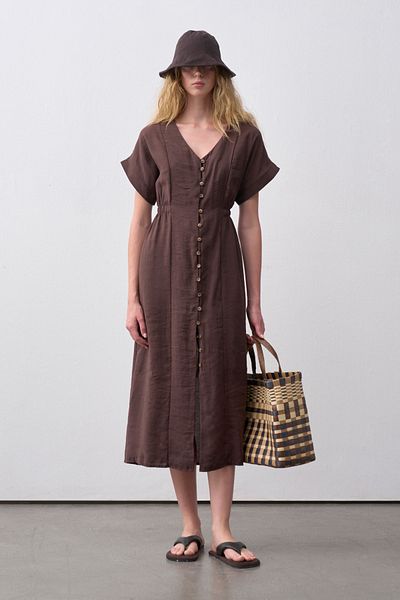 mathilda store Brown Moira Shirt Dress