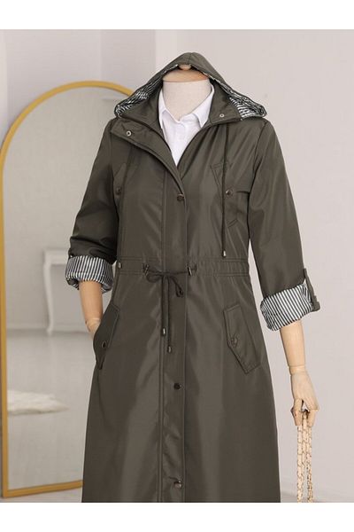 KAZAK Lined Trench Coat -Khaki