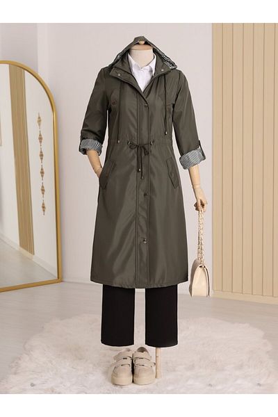 KAZAK Lined Trench Coat -Khaki