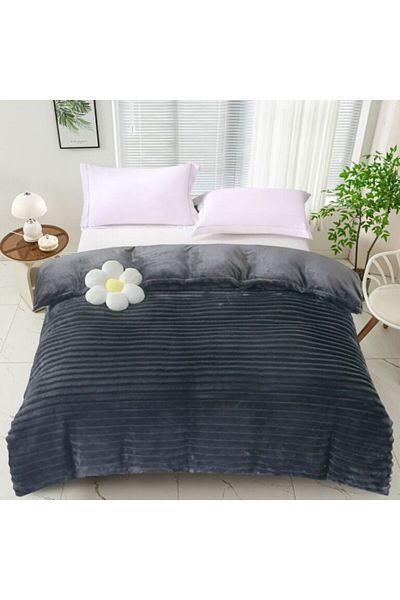 Pucioasa Cocolino Line blanket 200x230cm, Anthracite grey