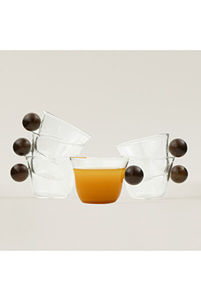 Dallaty 6pcs coffee cup set with wooden handles