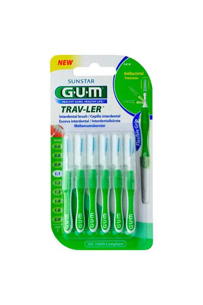 GUM Trav-Ler 1414 green 1.1mm Interdental Brush 6 pcs