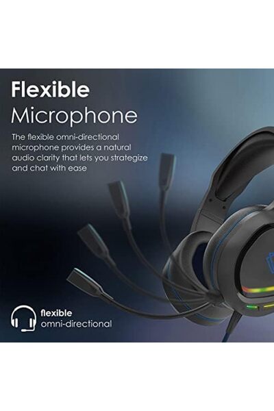 VERTUX Gaming Headphone with Mic, Ergonomic Noise Isolating Amplified Headset with In-Line Controls,