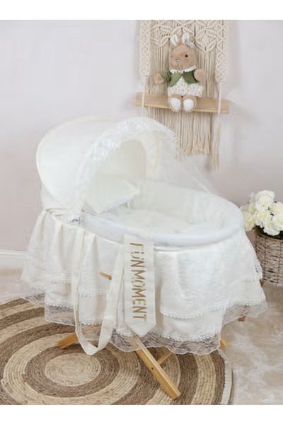 Fun Moment Baby crib Musa iron basket for newborns with wooden folding stand