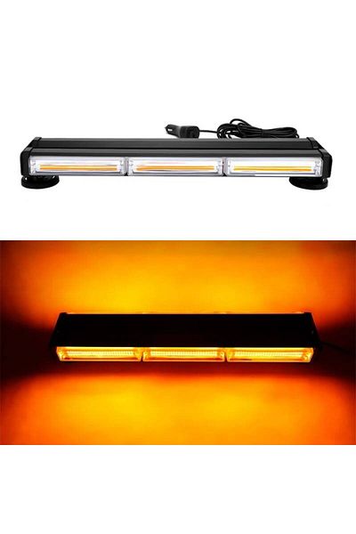 BGRJ Automotive 44cm double bar strobe light bar, 12V-24V, magnetic mounting