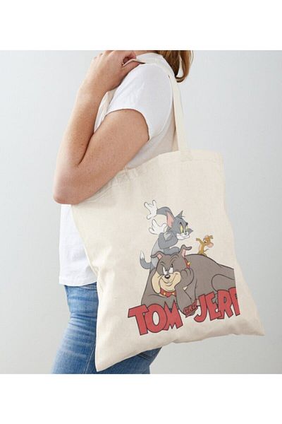 GİFTORA Tom & Jerry Designed Raw Cloth Shoulder