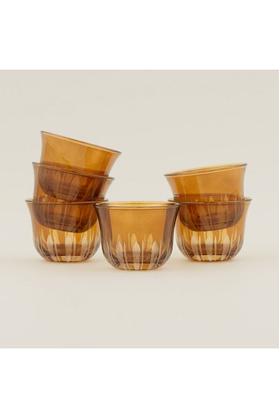 Dallaty 6pcs arabic coffee cup set, brown