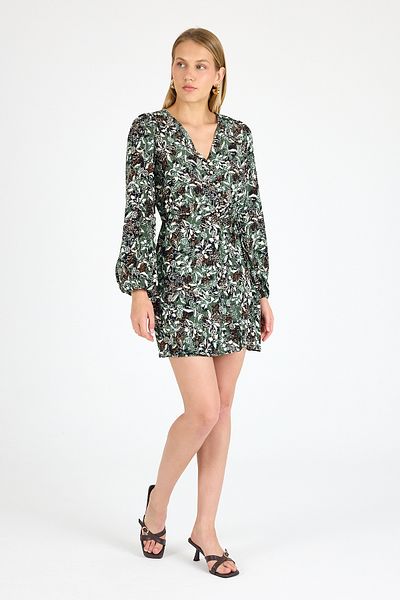 Yavuz Kapıcı Floral Print V Neck Mini Dress