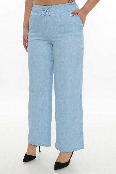 AKŞEN GİYİM Plus Size Cotton Thin Fabric Full Summer Wide Leg Pants