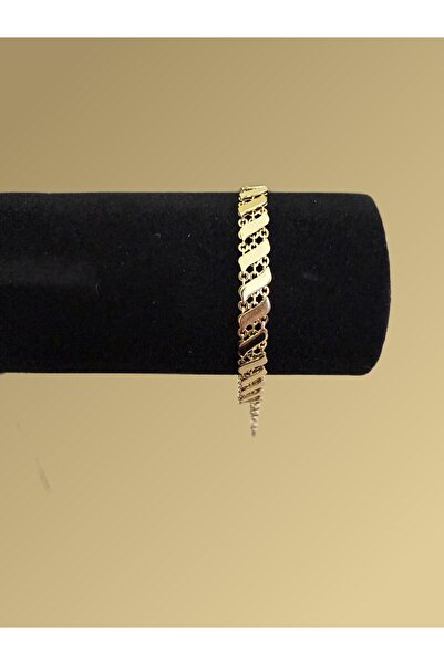Dantel Zincir Ekli Gold Bileklik
