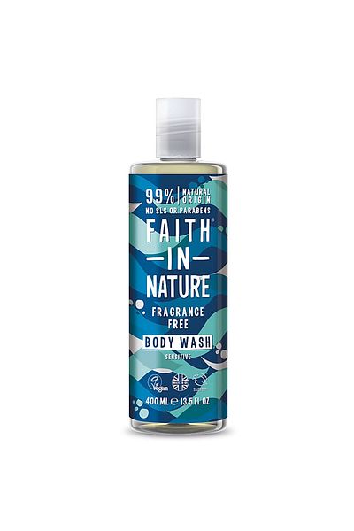 Faith In Nature gel de duș, fără parfum, hipoalergenic, pentru piele sensibilă, Faith in Nature, 400 ml