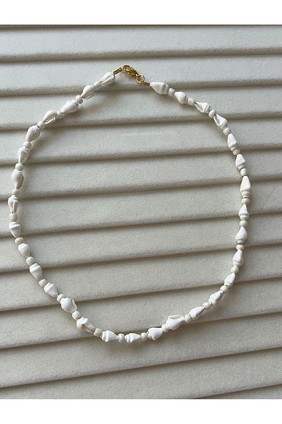 Goche Natural White Seashell Summer Necklace - Women's Bohemian Beach Accessory