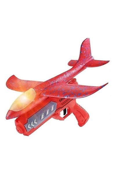 OEM Pistol launcher with airplane, mechanical, lights, red, 26 cm