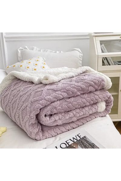 Pucioasa Purple Lilac Fur Blanket 200 x 230 cm