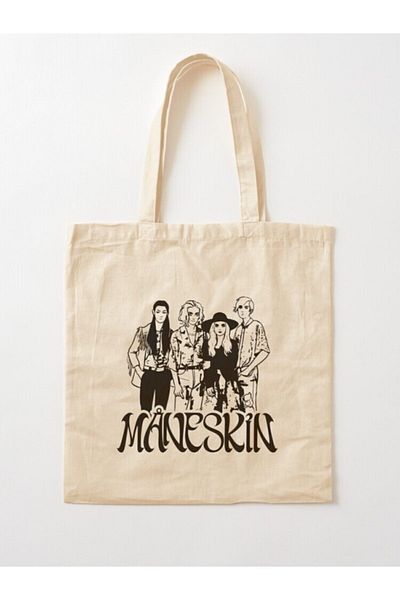 GİFTORA Maneskin Rock Printed Raw Cloth Shoulder Bag