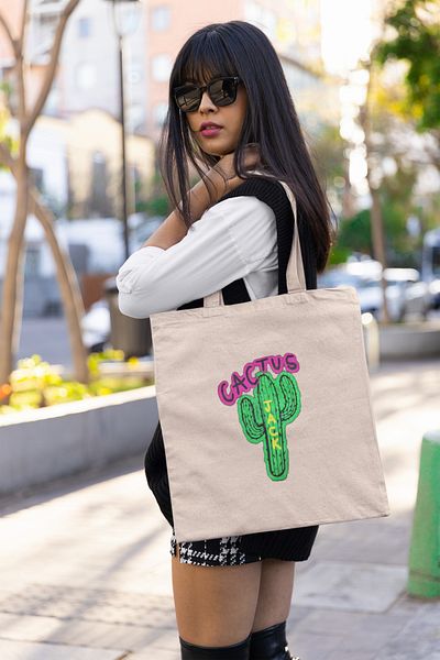 GİFTORA Cactus Printed Cloth Bag