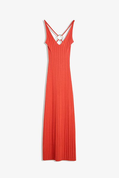 Bershka Strappy midi dress with ring detail