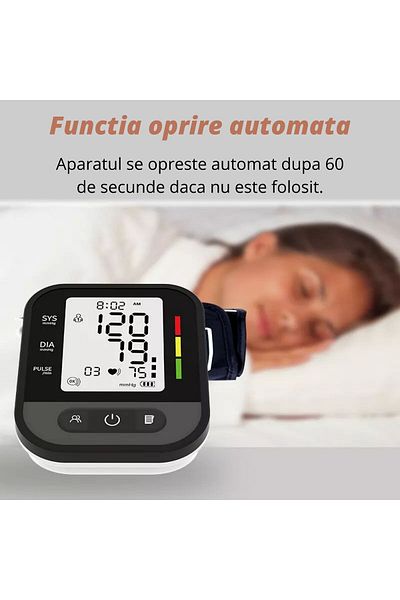WowStep Arm Blood Pressure Monitor, Pulse, High Precision Sensor, LCD, 3.2 Inch, Adjustable Cuff, Portable