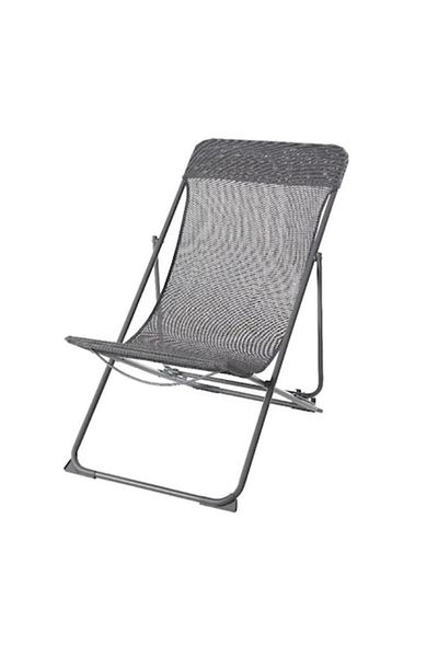 OMC Scaun de gradina si camping OMC, gri, metalic, pliabil, 56 x 82 x 3 cm