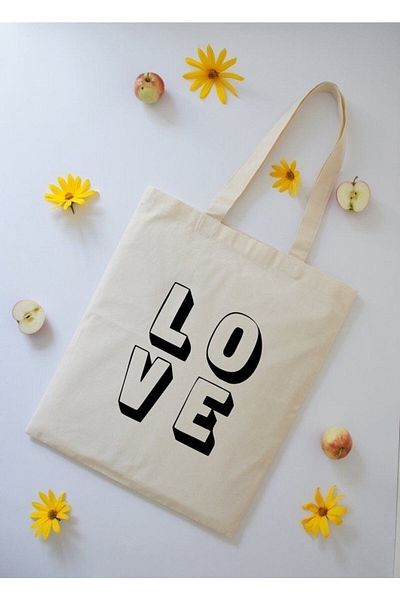 GİFTORA Love Printed Cloth Bag