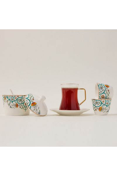Zukhroof 21 Pcs Porcelain Tea And Coffee Set Green