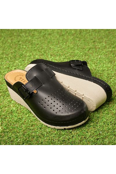 Tellus Women's Leather Medical Clogs 27-09, Black