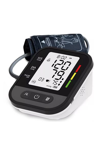WowStep Arm Blood Pressure Monitor, Pulse, High Precision Sensor, LCD, 3.2 Inch, Adjustable Cuff, Portable