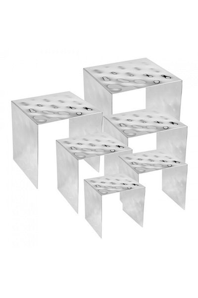 Culinaro Set of 6 North buffet presentation stands 11/14/17/20/23/26cm, stainless steel, silver