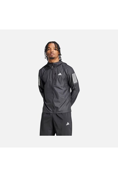 adidas Own the Running 3-Stripes Full-Zip Hoodie Erkek Ceket