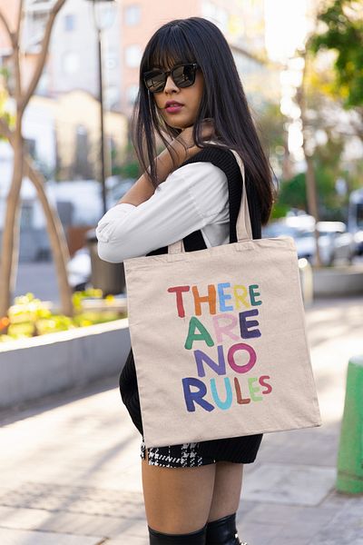 GİFTORA No Rules Printed Cloth Bag